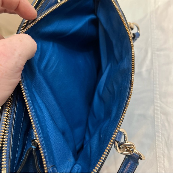 Coach F36606 Christie Carryall Crossbody HandBag Purse Blue Crossgrain Leather - Picture 10 of 10